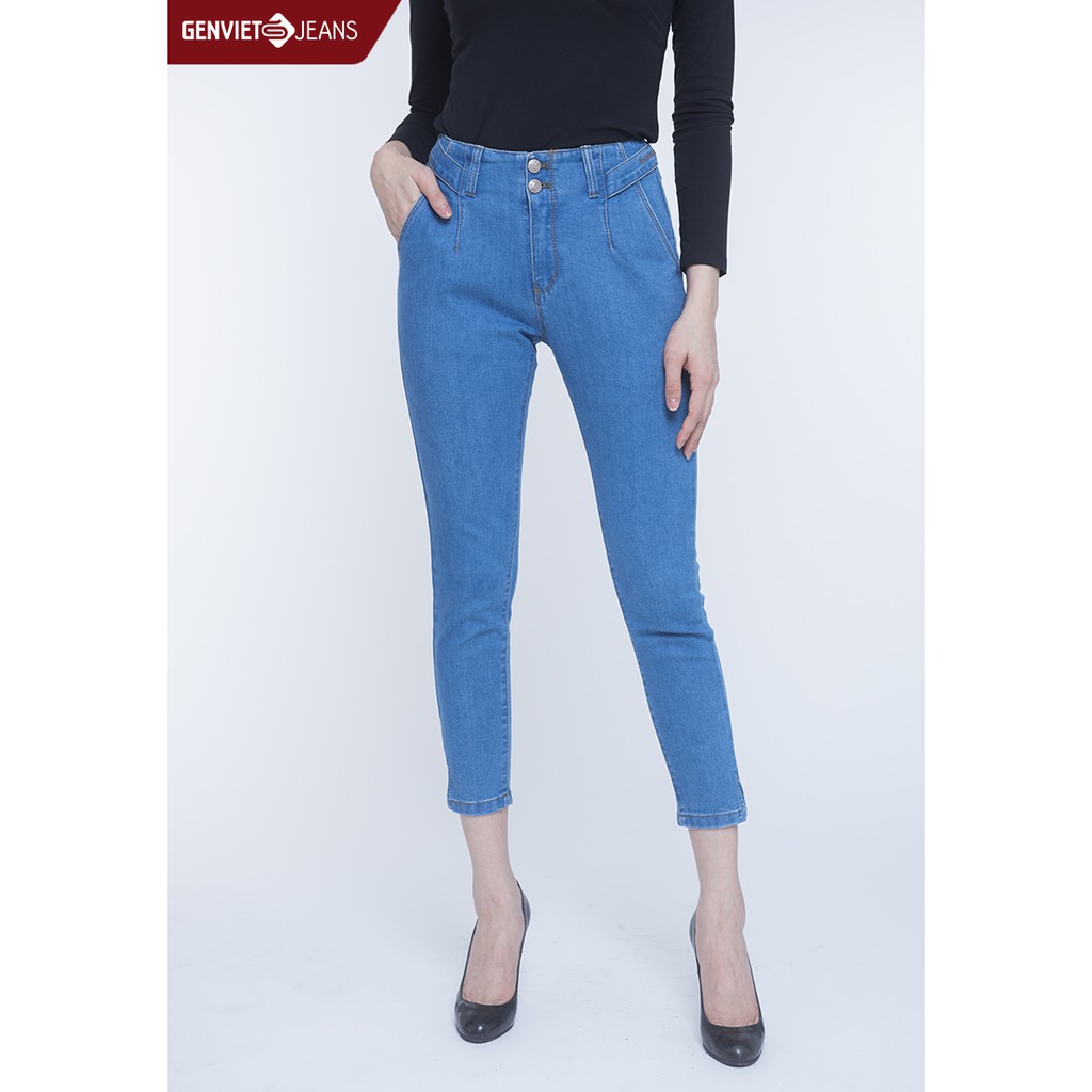 [Mã FAMALLT5 giảm 15% đơn 150k] Quần dài jeans nữ DQ107J766 GENVIET
