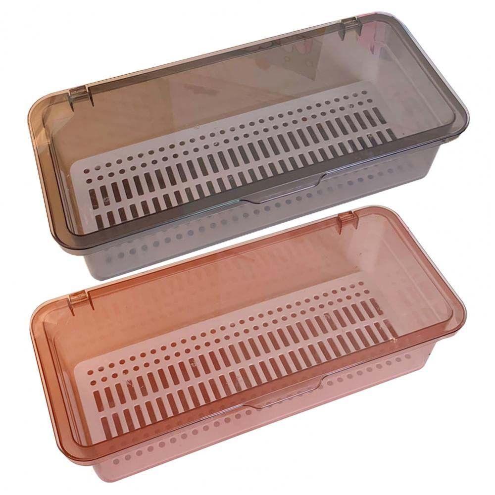 OCEANMAP Hộp Nhựa Trong Suốt Hình Chữ Nhật Đựng Mỹ Phẩm Chống Bụi Có Nắp Đậy Tiện Dụng