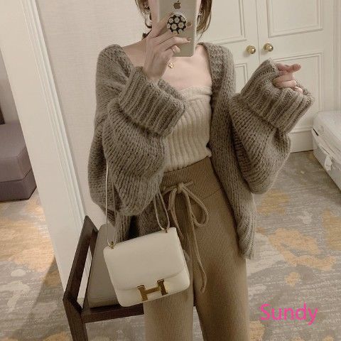 Áo Khoác Cardigan Dệt Kim Thiết Kế Xinh Xắn Cho Nữ