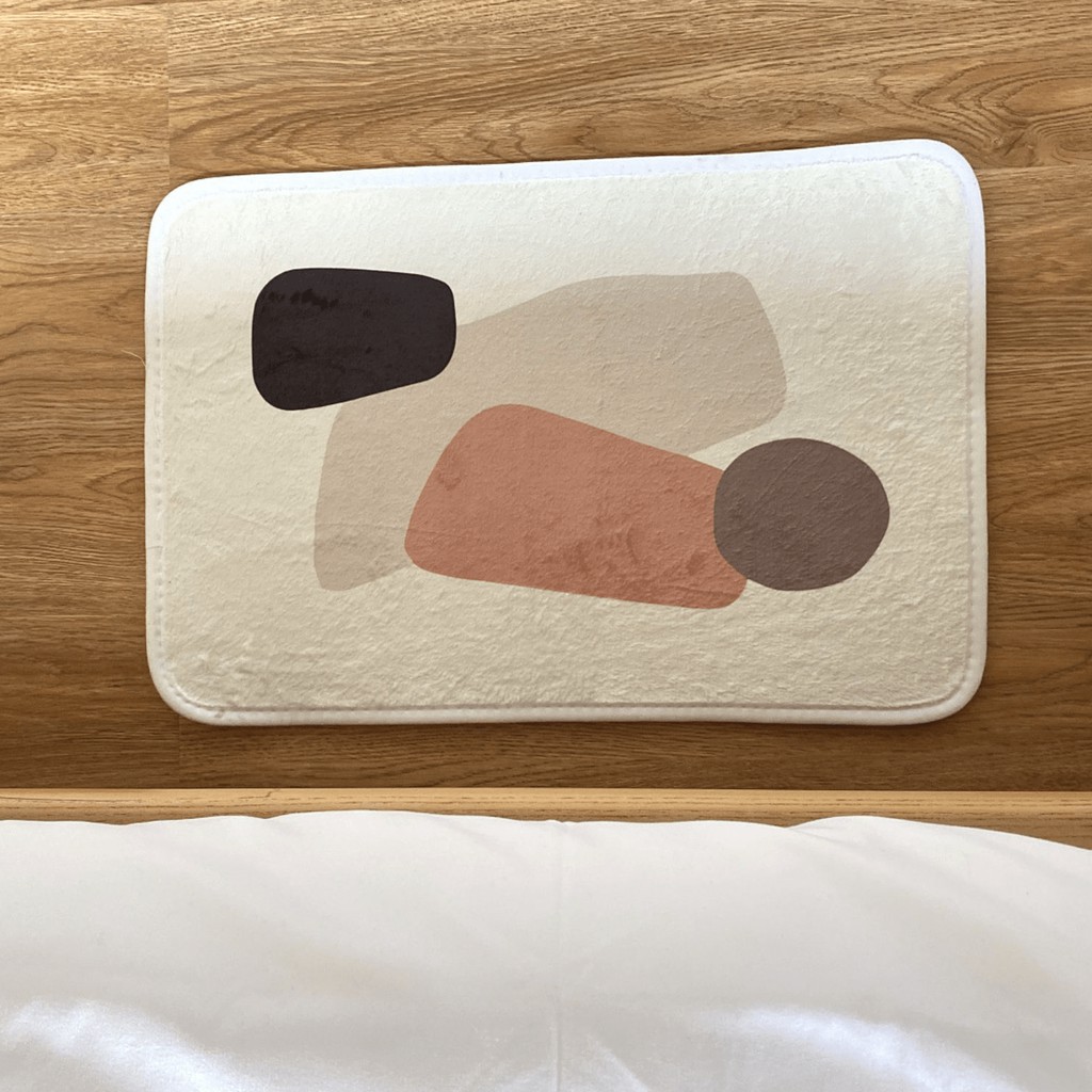 Thảm chùi chân bông mềm trừu tượng pastel Hàn Quốc - Décor nhà Sò