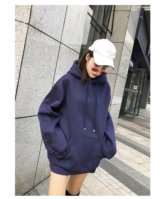 Áo hoodie vải nỉ lót bông dày dặn thêu Believe | BigBuy360 - bigbuy360.vn