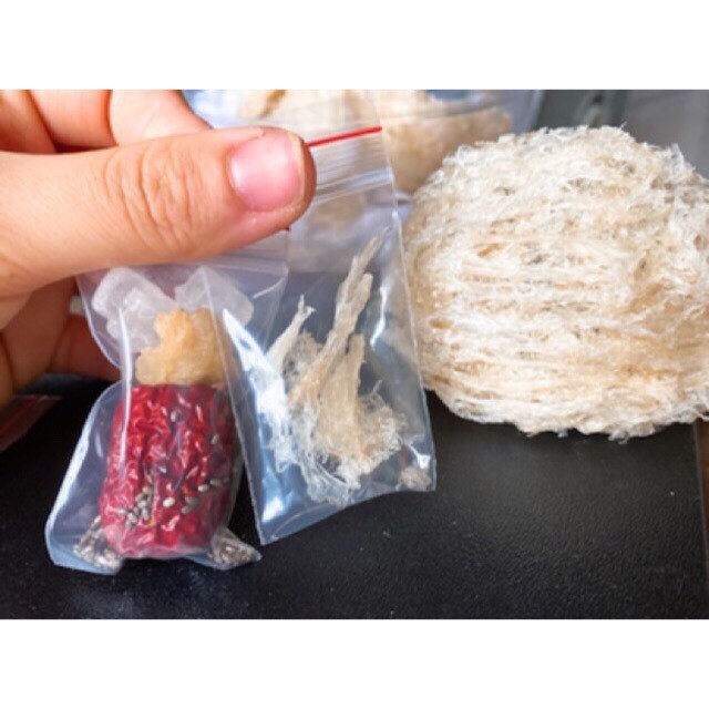 gói yến chia nhỏ kèm táo đỏ, long nhãn, đường phèn