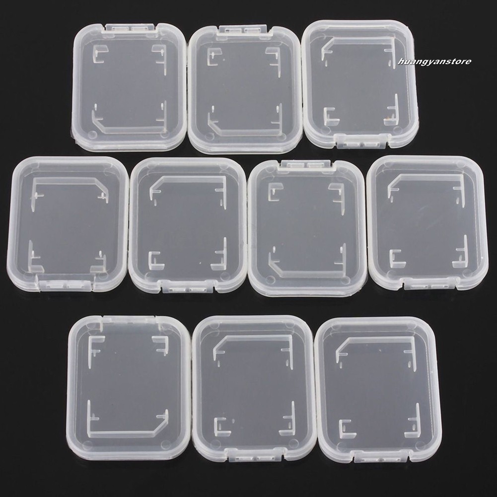 Set 10 Hộp Nhựa Trong Suốt Đựng Thẻ Nhớ Sd Sdhc Tiện Dụng