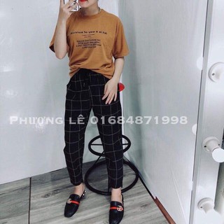 [ Hàng Có Sẵn ] Quần Baggy Kẻ ô To AL135 Thời Trang Nữ