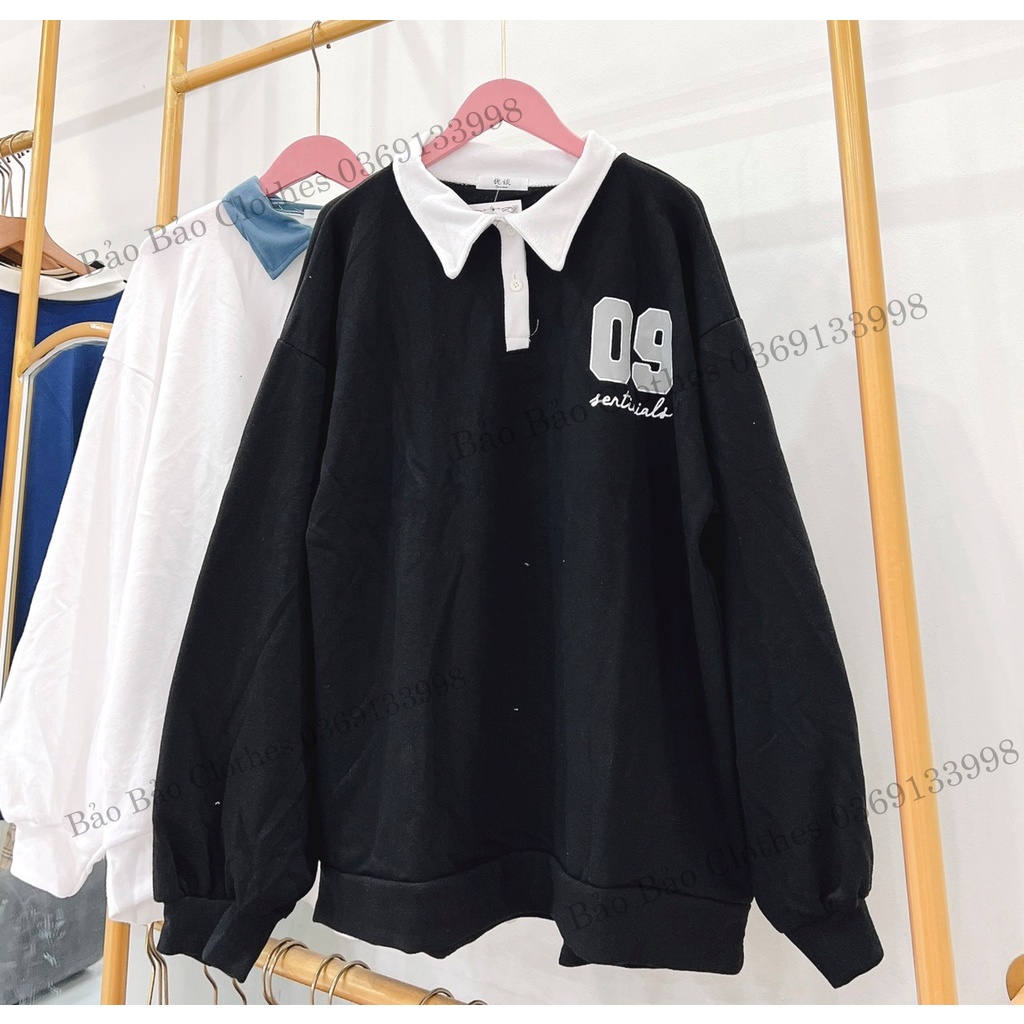 Áo Thun Polo Nam Nữ Dài Tay Vài Form Rộng Số 09 Vải Dày Mịn Thoáng Mát Thiết Kế Thời Trang Kiểu Dáng Năng Động