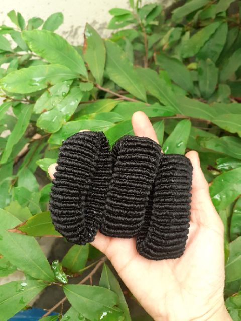 12 thun cột tóc màu đen dày,chắc (Kt: 3cm×7cm)