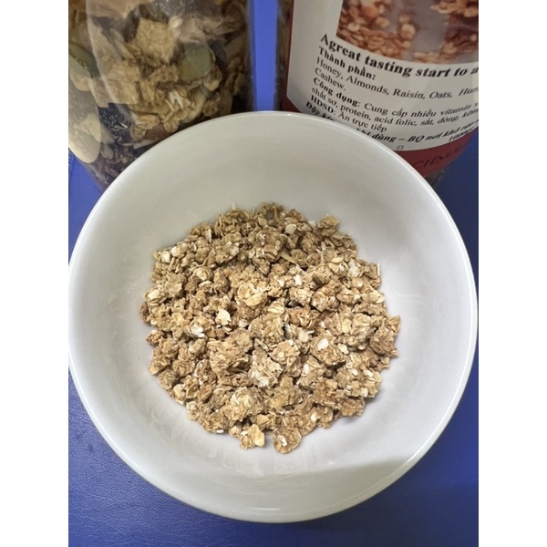 Yến mạch nướng giòn vị mật ong hộp 500g - yến mạch giảm cân