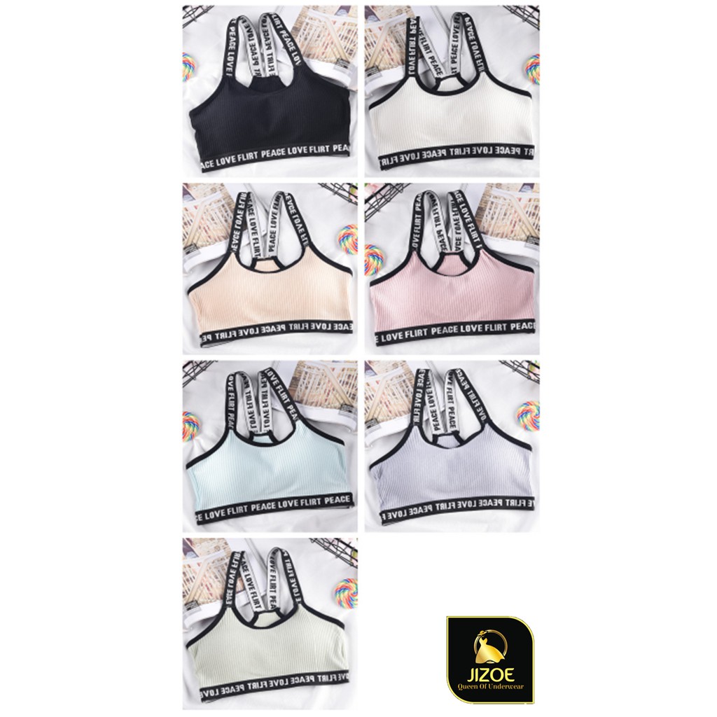 Áo bra nữ thể thao tập GYM len gân tăm 2 dây JIZOE ALT25