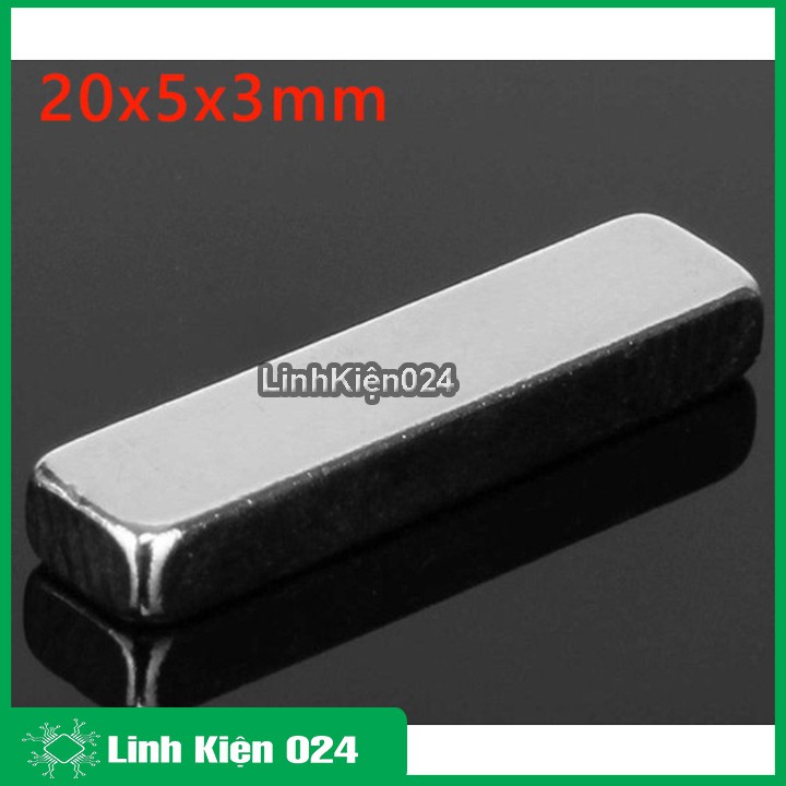 Nam Châm Đất Hiếm Chữ Nhật 20X5X3(Mm)