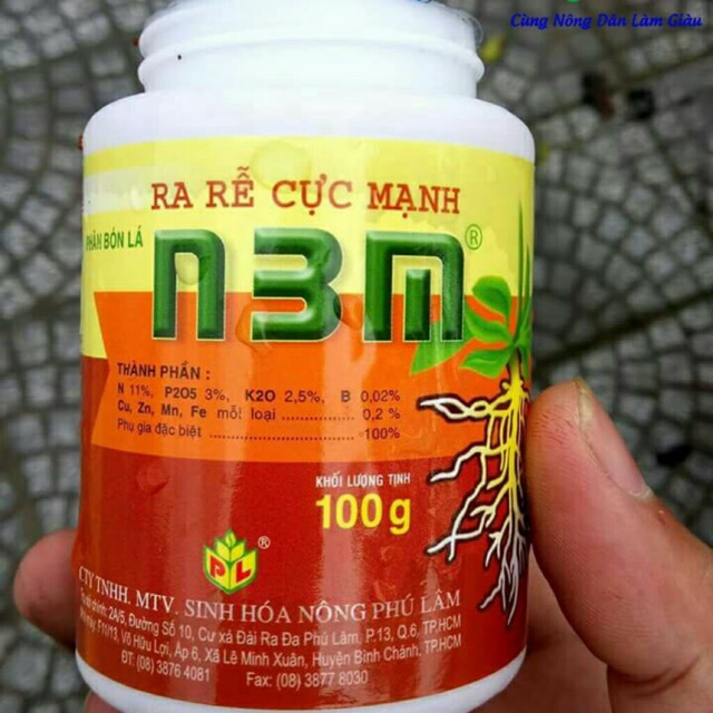 Phân bón lá Ra rễ cực mạnh N3M (100 gr) Kích rễ cho Phong Lan và các loại hoa, cây cảnh