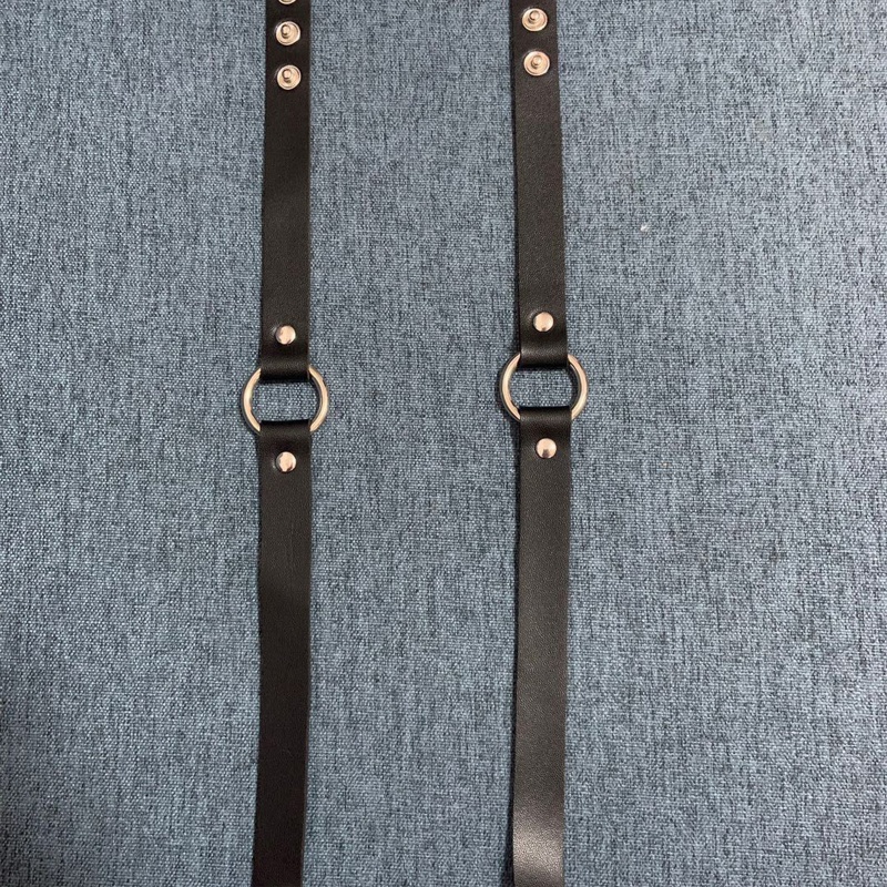 Han Vòng Cổ Choker Giả Da Đa Năng Có Vòng Kim Loại Tròn Điều Chỉnh Được Phong Cách Gothic Punk Gothic Punk Cho Nam Và Nữ Ci