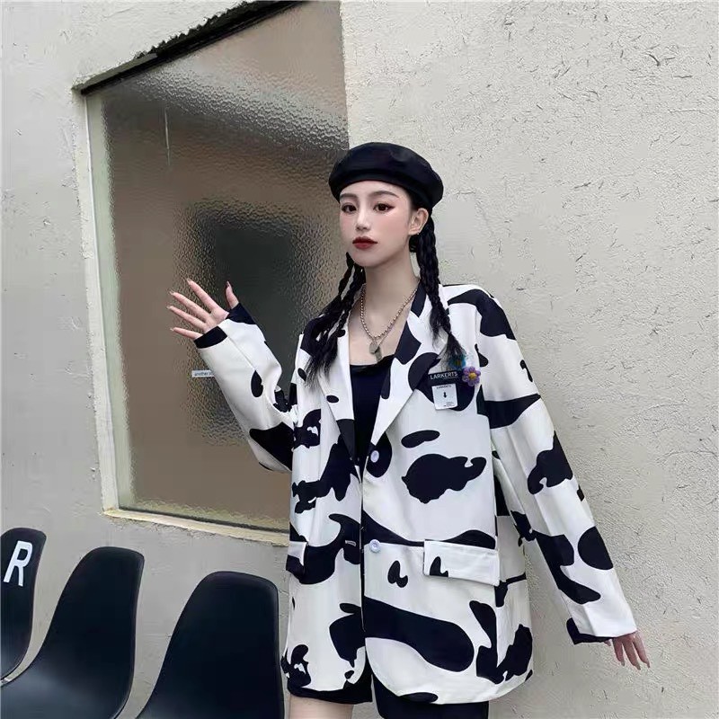 🆕 Áo khoác vest blazer bò sữa KA Closet from chuẩn rộng unisex nam nữ mặc được, vải 5d ko nhòe