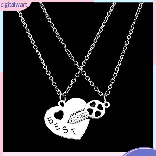 2 Dây Chuyền Mặt Trái Tim Khắc Chữ Best Friends Forever Độc Đáo