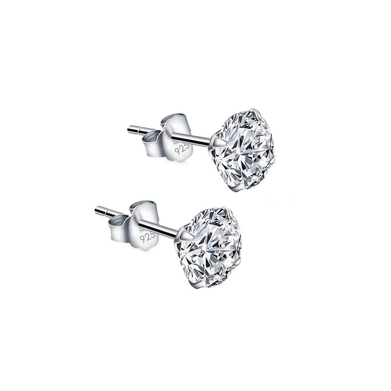 Khuyên tai bạc nụ đá nhiều size nam nữ đơn giản - Trang Sức MINA JEWELRY