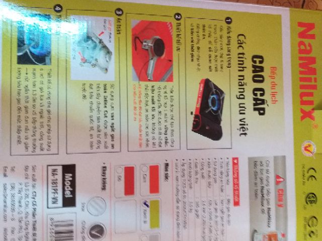 BẾP GAS NAMILUX MODEL MÀU giảm 35000