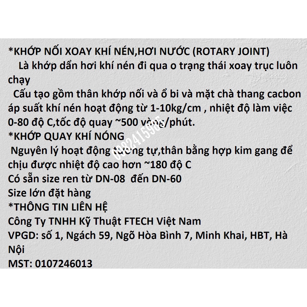 Khớp quay khí nén,nước HS-10