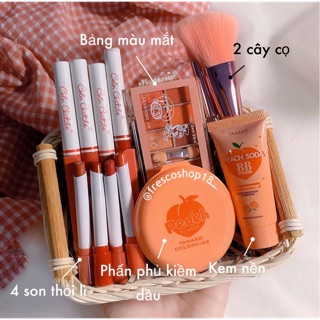 🌸 GOM ORDER SET MAKEUP 5 MÓN TRÁI ĐÀO SIÊU CUTE 🍑