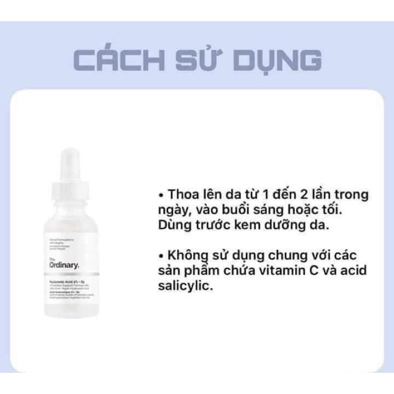 SERUM CẤP NƯỚC VÀ PHỤC HỒI DA THE ORDINARY HYALURONIC ACID 2% + B5