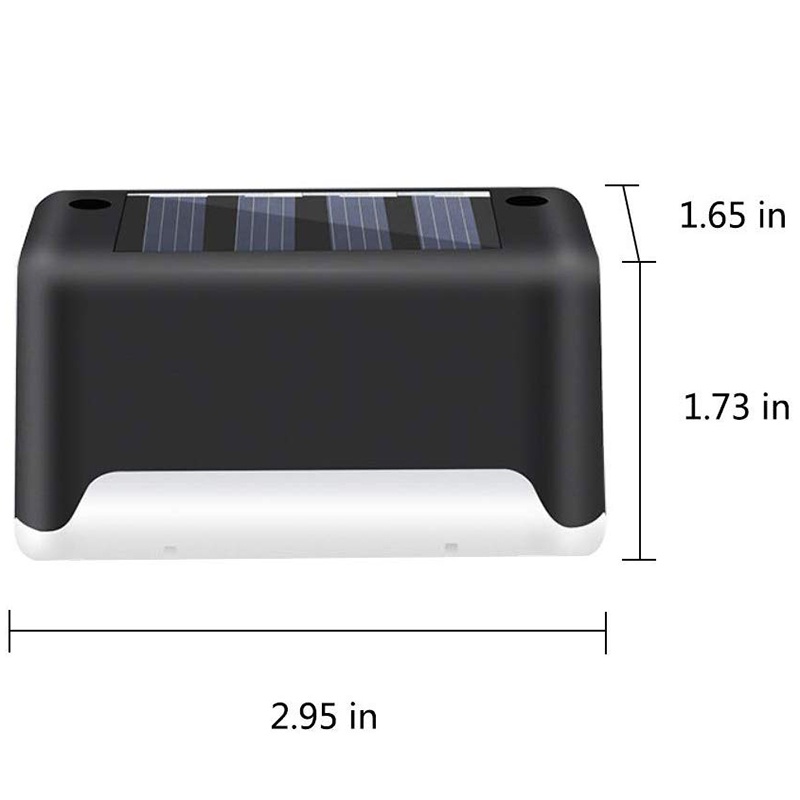 Set 6 Đèn LED Năng Lượng Mặt Trời Màu Đen Chống Thấm Nước Chiếu Sáng Hàng Rào Sân Vườn Cầu Thang Lối Đi (Trắng Ấm)