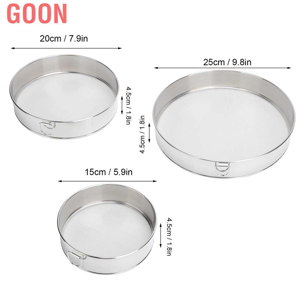 GOON Set 3 Dụng Cụ Rây Bột Bằng Thép Không Gỉ 304 Tiện Dụng