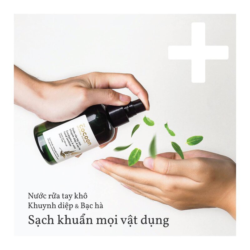 Nước rửa tay khô Khuynh Diệp Và Bạc Hà Cocoon Eucalyptus & Mint Hand Sanitizer dạng Xịt 140ml sạch khuẩn