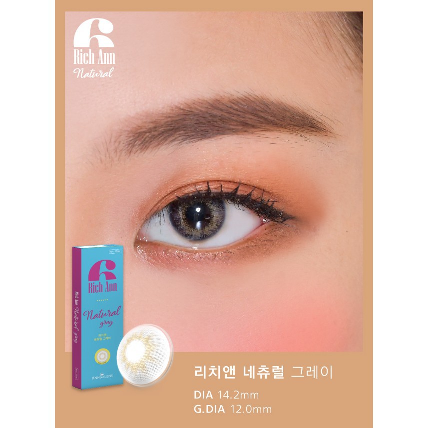 Lens Mắt Cận 1 Ngày Màu Xám Rich Ann Natural Gray, Kính Áp Tròng Nội Địa Hàn Cho Mắt Nhạy Cảm ( 1 Cặp ) | BigBuy360 - bigbuy360.vn