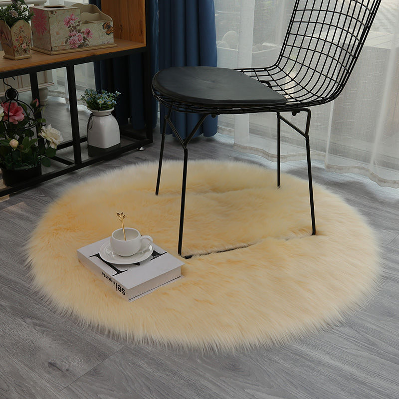 Thảm Lông Lót Sàn Hình Tròn Phong Cách Hiện Đại