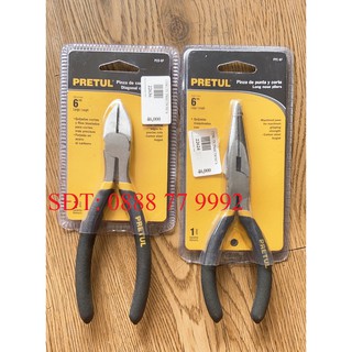 Combo 2 kìm cắt, nhọn 6inch pretul 22636 22624