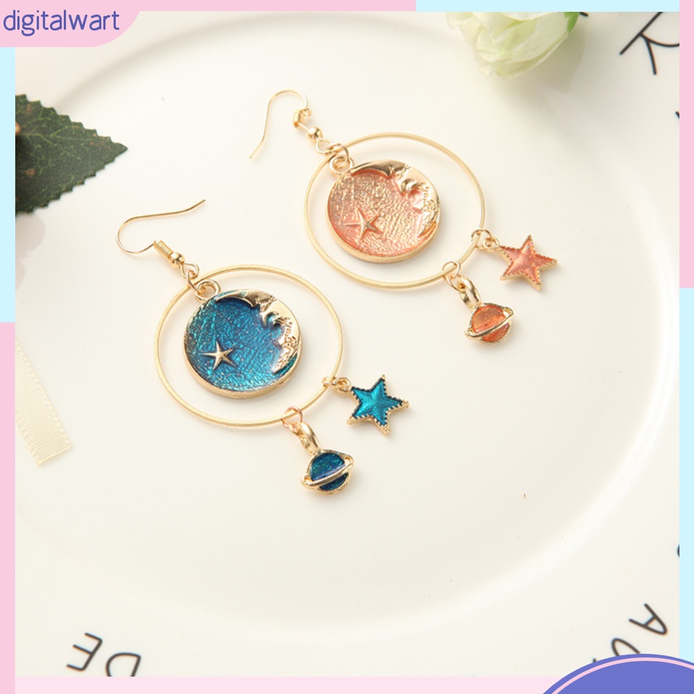 Cặp hoa tai thời trang họa tiết hình trái đất/ngôi sao dành cho nữ