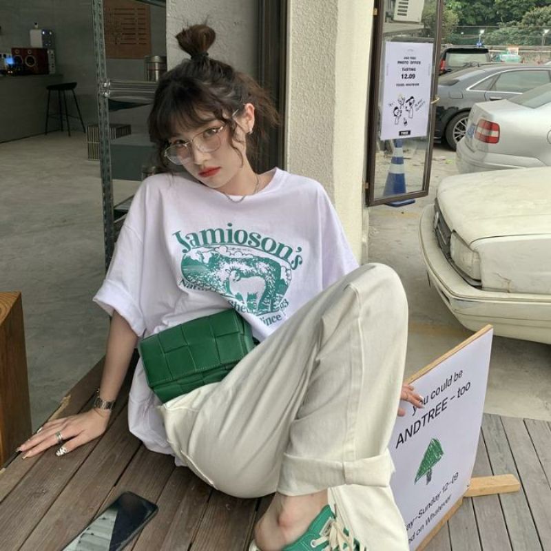 Áo Thun Tay Lỡ 100% Cotton Form Rộng Unisex Thời Trang Ulzzang