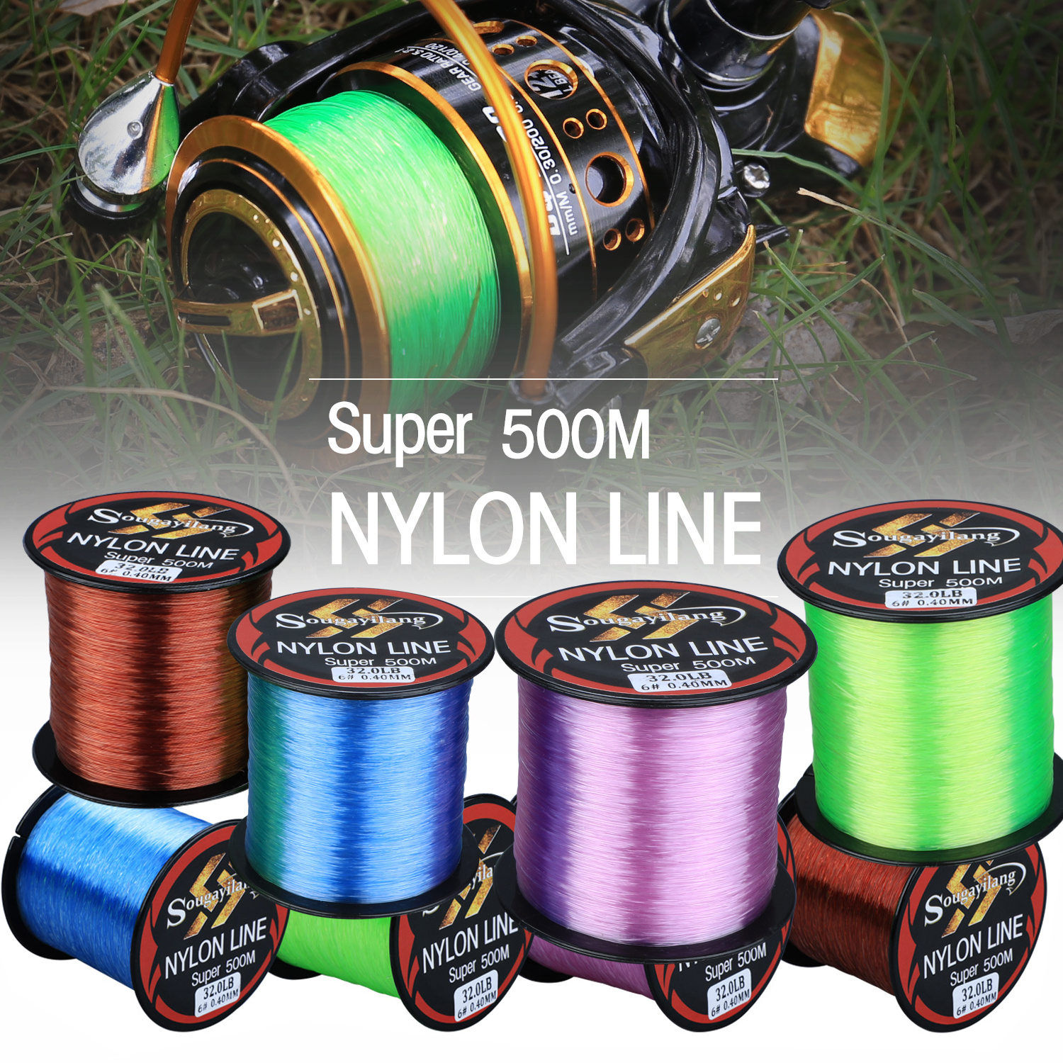 Dây Câu Cá Sougayilang Siêu Mạnh Có Độ Chống Mài Mòn Tốt Bằng Nylon Thích Hợp Cho Dây Câu Cá Chép Dài 500M 11LB-36.3LB