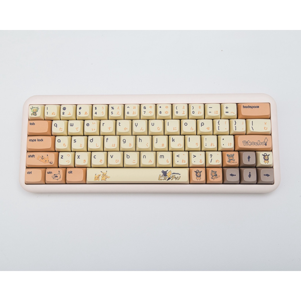 136 Phím Pikachu Keycaps XDA Profile Pokémon Anime PBT DYE-SUB Bàn phím cơ học Keycap