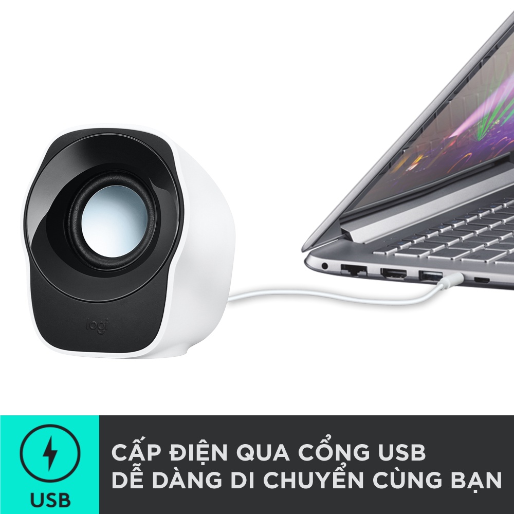 [Mã ELLOGIWL5 giảm 10% đơn 500K] Loa âm thanh nổi có dây Logitech Z121 - Jack 3.5mm, USBA, nhỏ gọn, PC/ Laptop