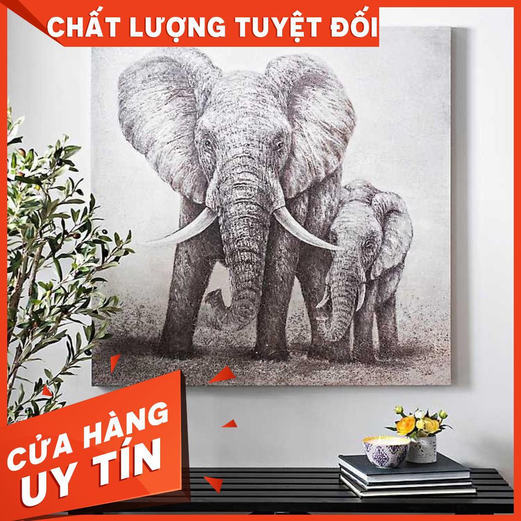 Tranh treo tường Voi mẹ voi con