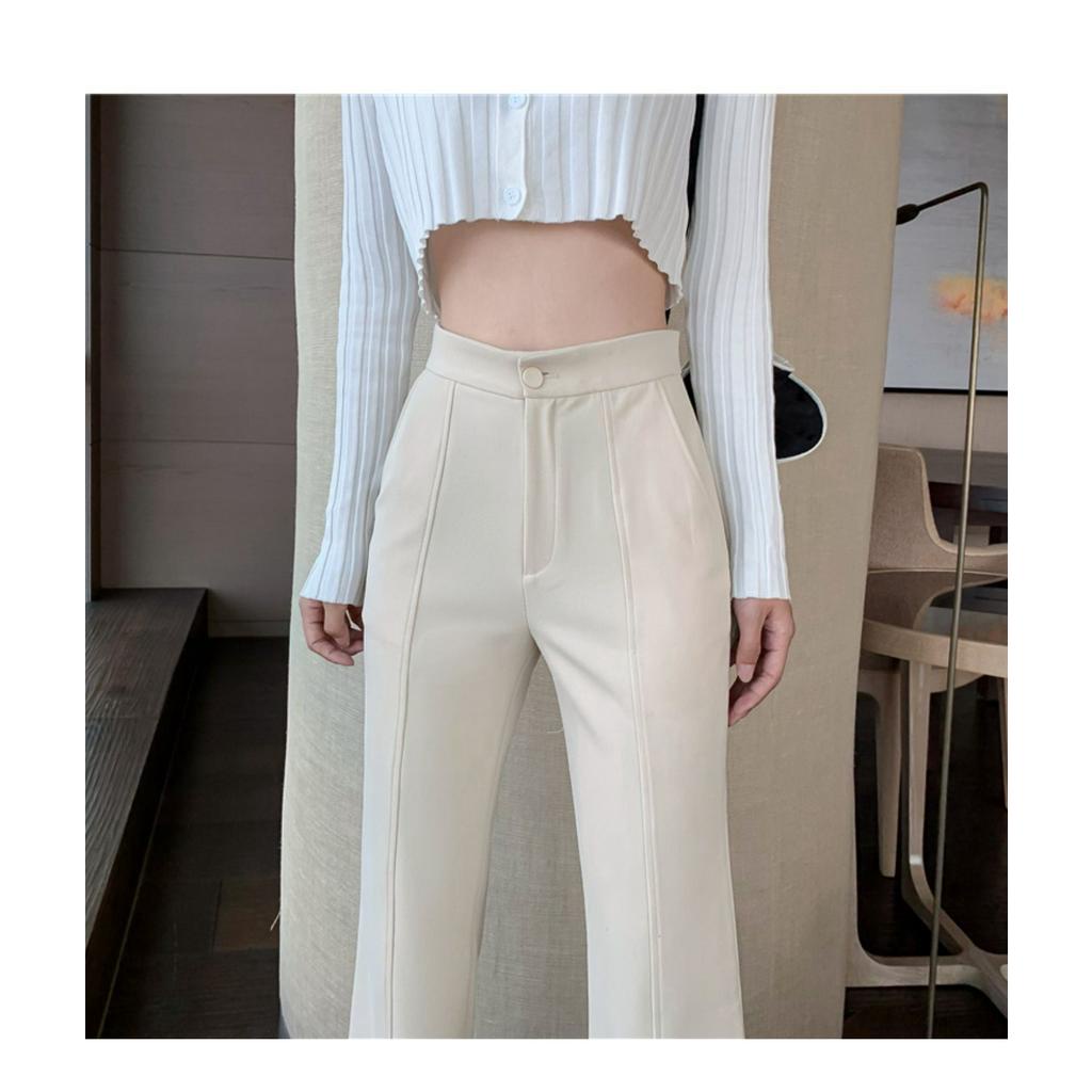 DUNEA Quần Dài Ống Loe Xẻ Tà Thời Trang Cho Nữ