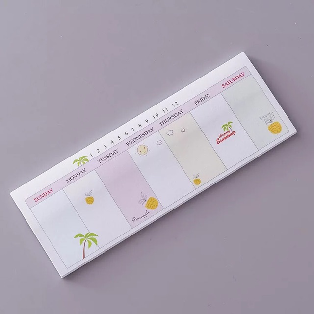 Giấy Note Thời Khoá Biểu - Giấy Ghi Chú Lịch Trình Trong Tuần