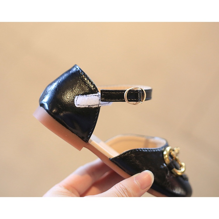 Xăng đan Da Mũi Vuông Thoải Mái Phong Cách Tối Giản Thời Trang Cho Bé Gái 3-16 Tuổi