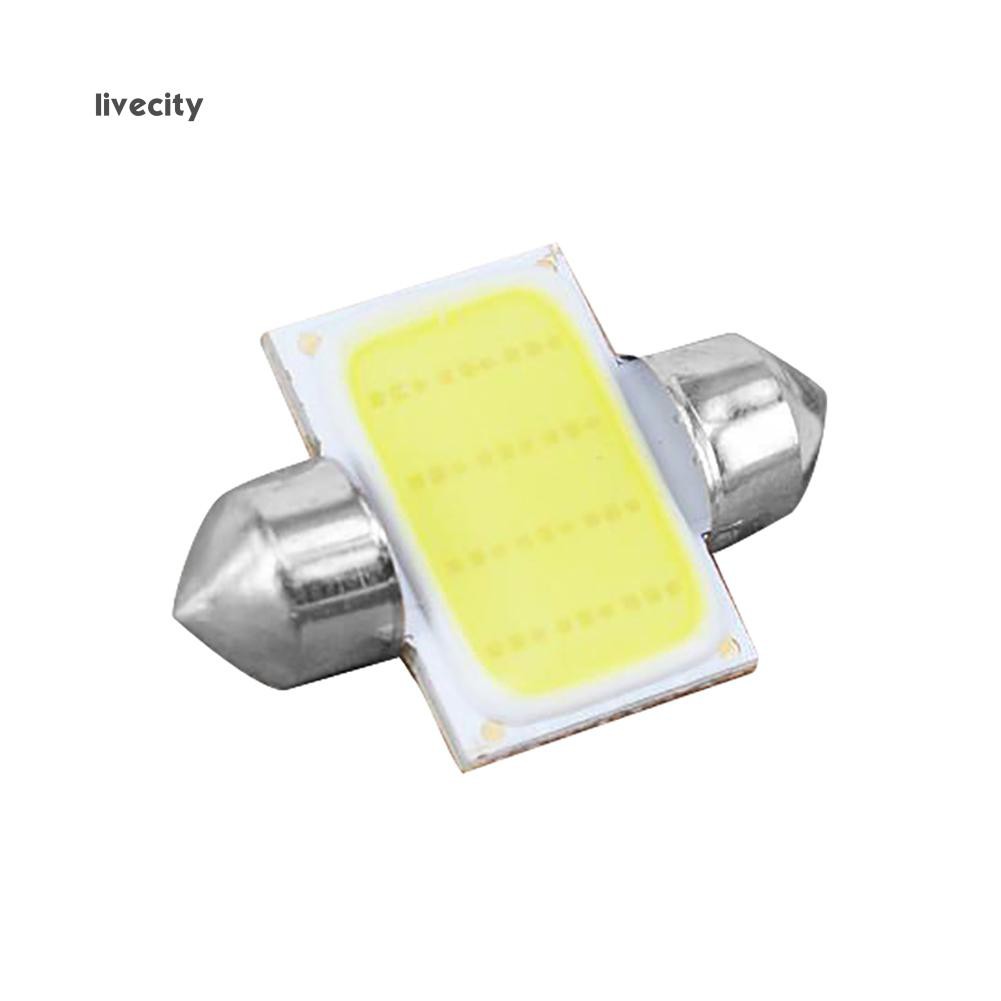 2 Đèn Led 12V Cob Ánh Sáng Trắng Cho Xe Hơi Xe Tải