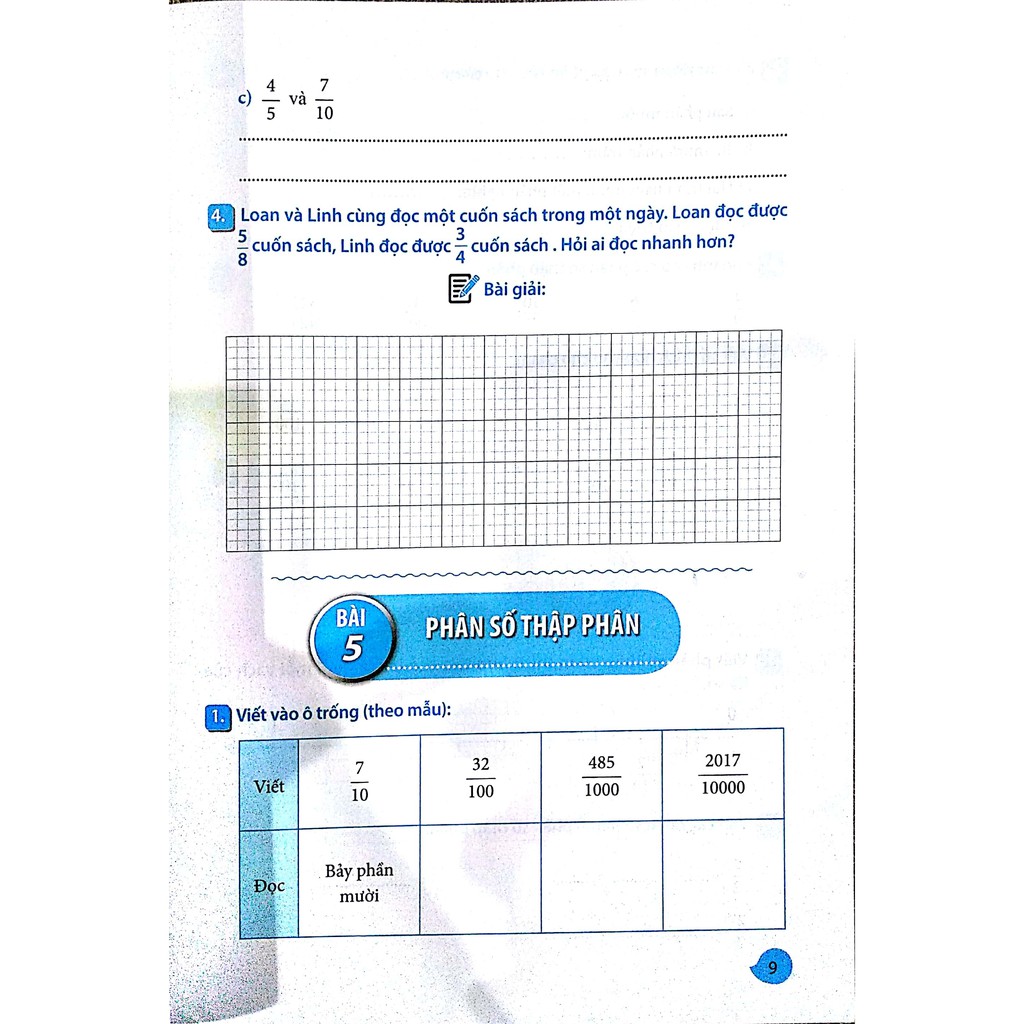 Sách - Vở bài tập thực hành toán lớp 5 - tập 1