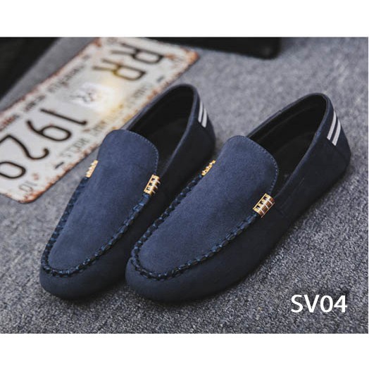 Giày Lười Nam Cao Cấp Phong Cách Hàn Quốc Phong Cách - Màu Xanh Navy SV04 | BigBuy360 - bigbuy360.vn