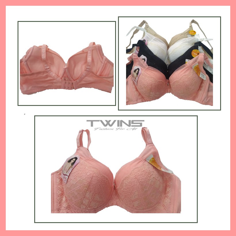 Áo lót nữ ren nâng ngực Joy 8221 mút cotton dày mềm mịn cúp xéo nguyên ngực size 36-38-40 mặc áo dài