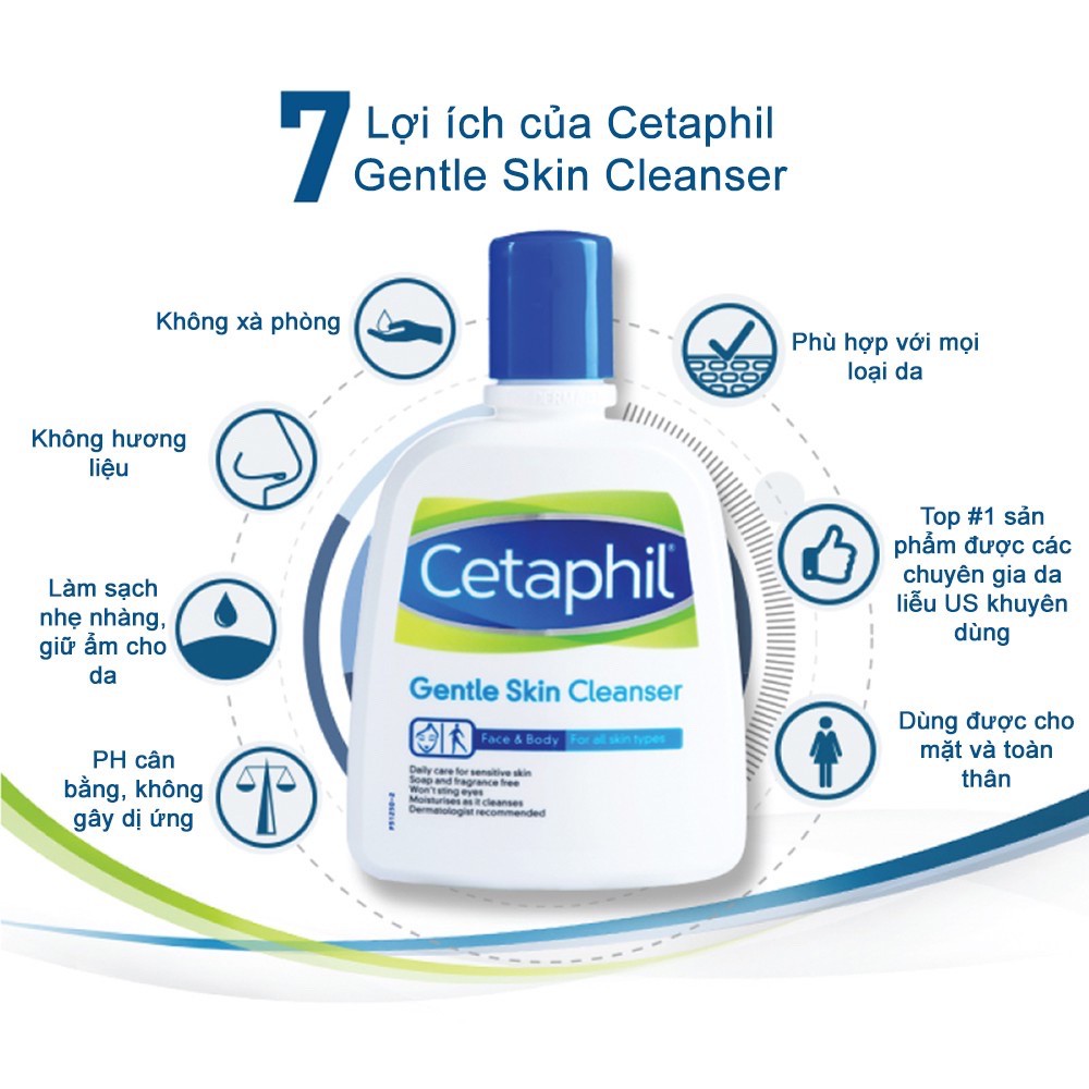 Sữa rửa mặt dịu nhẹ cho mọi loại da Cetaphil Gentle Skin Cleanser (500ml)