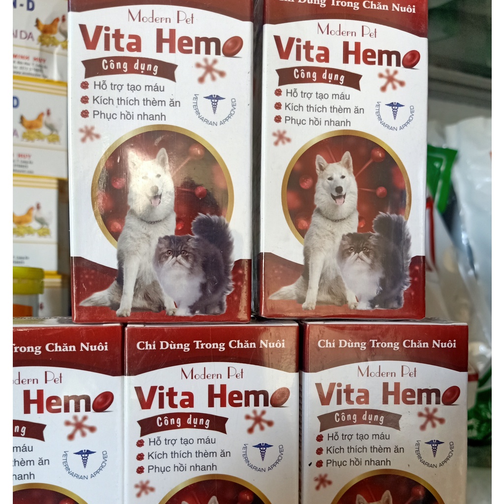 [DATE MỚI] Vita Hem Hỗ trợ tạo máu Kích thích thèm ăn CHO THÚ CƯNG CHÓ MÈO Chai 100ml Thương hiệu Thái lan