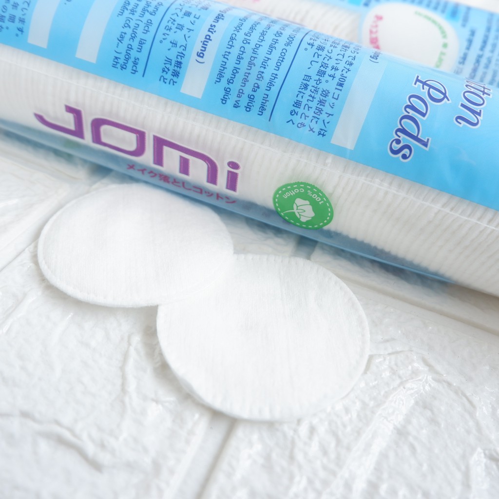 Bông tẩy trang Jomi 100% cotton, tiết kiệm dung dịch 80 miếng 120 miếng NPP Shoptido