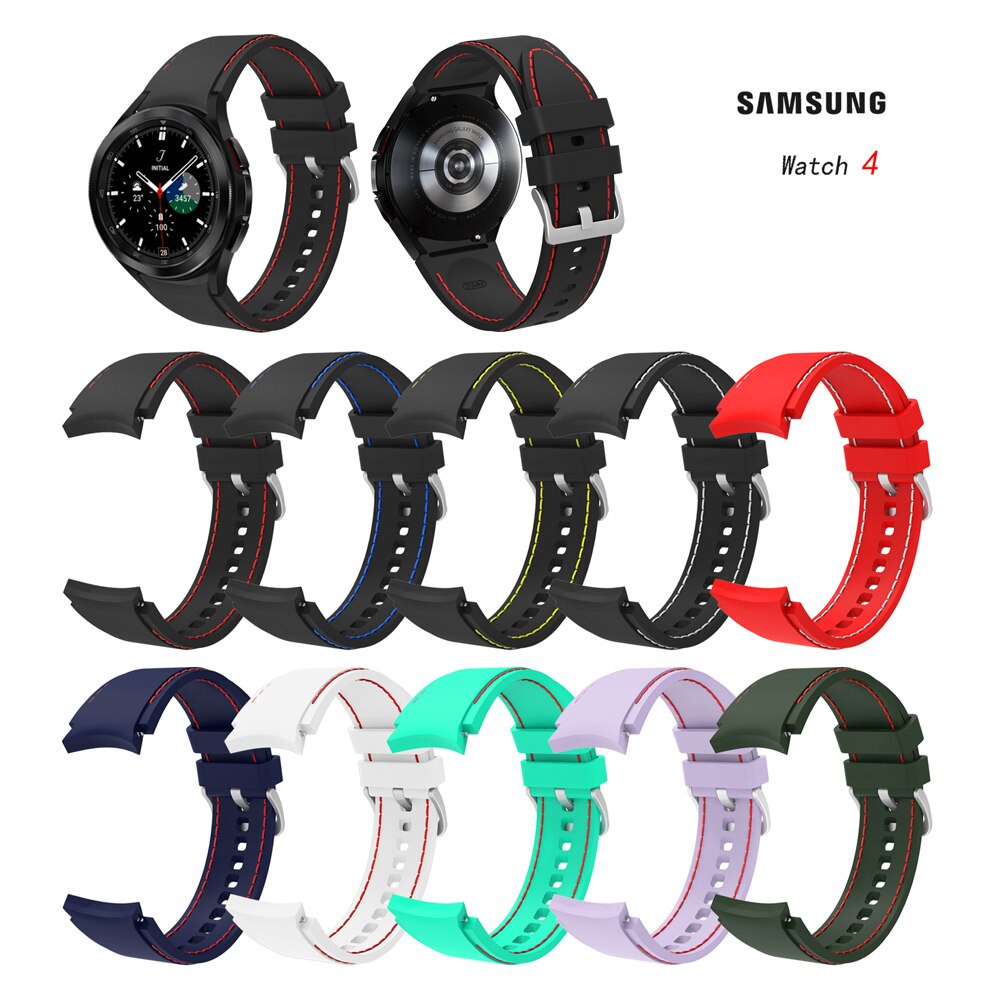 Dây đeo đồng hồ thông minh bằng silicon thay thế dành cho Samsung Galaxy Watch 4 Classic 42mm 46mm 40mm