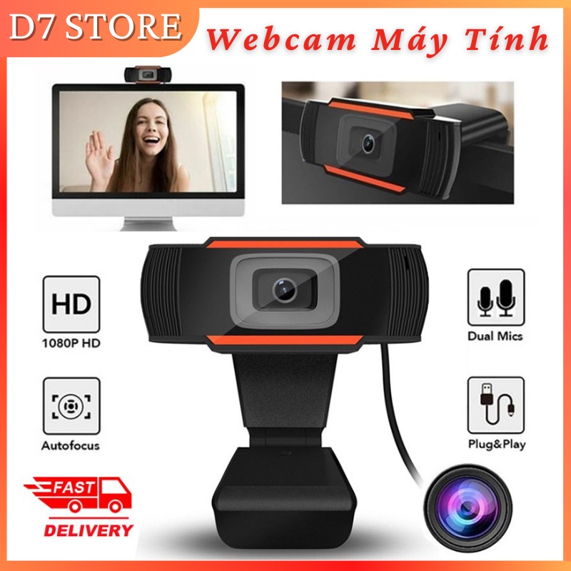 Webcam Máy Tính Có Mic Full HD Hỗ Trợ Học Online Qua Zoom Họp Nhóm Call Video Siêu Sắc Nét
