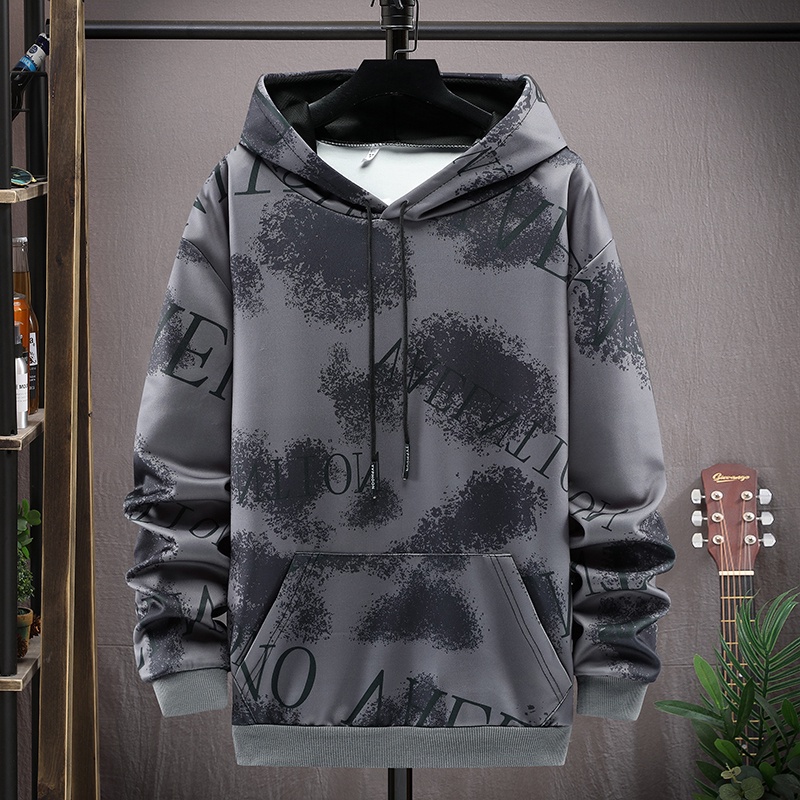 Áo hoodie tay dài phối màu nhuộm độc đáo thời trang thu đông phong cách Hàn Quốc cho nam 2022