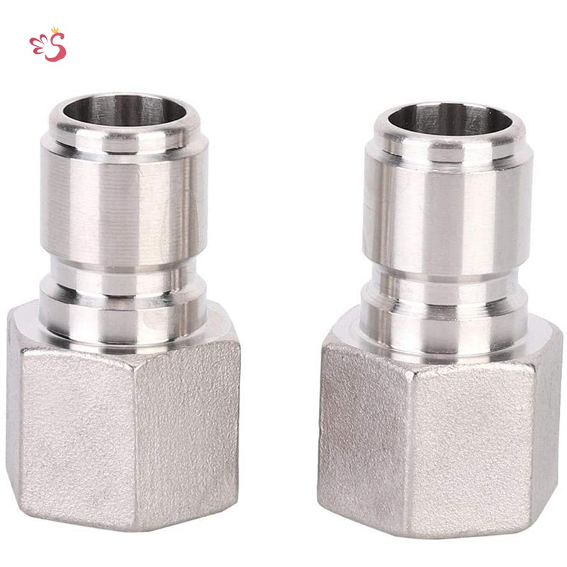 Set 2 Đầu Nối Thùng Bia Bằng Thép Không Gỉ 1 / 2 Inch