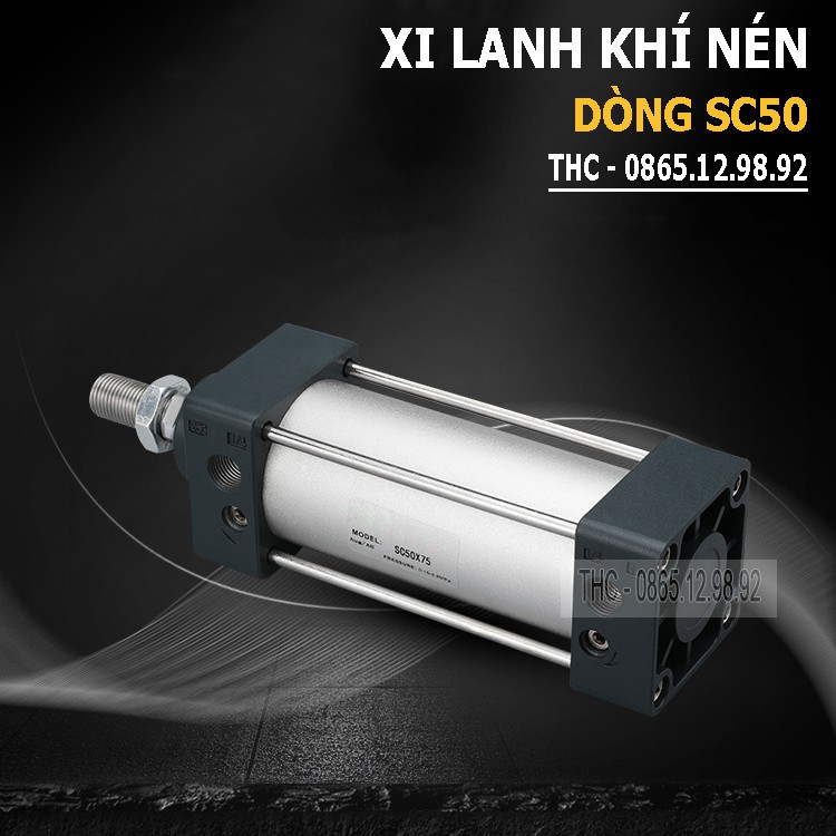 Xi Lanh Khí Nén Vuông Loại Tốt. Piston Ø50mm. Ben Hơi Vuông Hai Chiều. Hành Trình Ty 25 - 1000mm. Đổi Trả Trong 7 Ngày