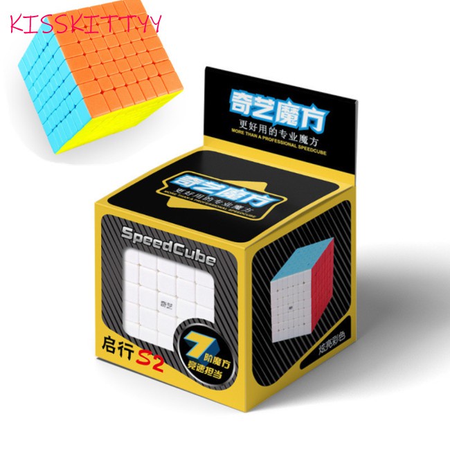 kisskittyy  Qiyi Qixing S2 7x7 Speed  Cube Stickerless Magic  Cube Puzzle Toy For Kids infinity cube magic rubik blocks Good rubik blocks